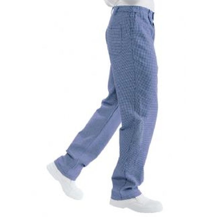 Pantalone cuoco Pied de Poule, colore bianco/blu