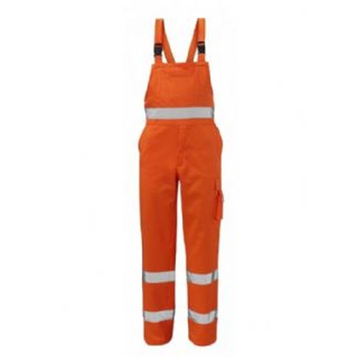 Salopette arancio HV 60% cotone 40 % poliestere 250gr.classe 2