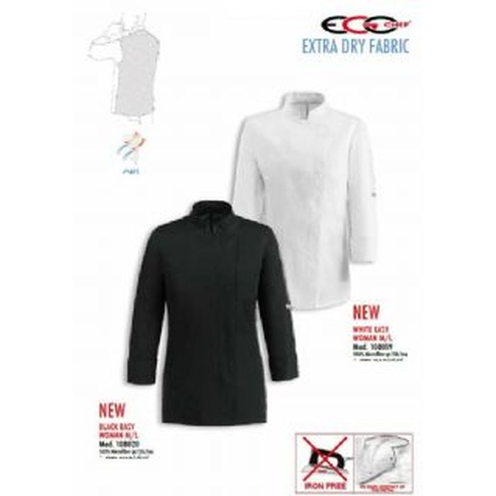 Giacca cuoco donna manica lunga  Ottavio tg. S-XXXL