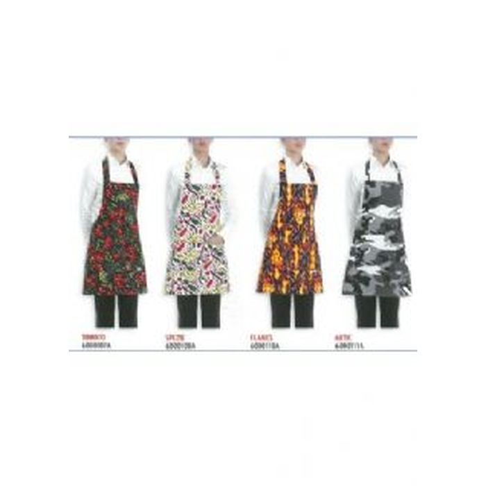 Grembiule donna Short Bip Apron Fantasia con pettorina e tascone, mis. 70x70 cm.